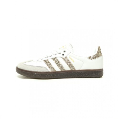 476358693_1 【AT15227】アディダスオリジナルスSamba OG シリーズ-ホワイトグレーゴールドスパンクル配色-ファッショナブルなファッションスニーカー | Adidas Samba