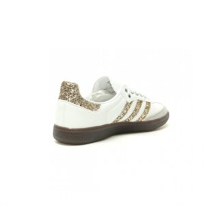【AT15227】アディダスオリジナルスSamba OG シリーズ-ホワイトグレーゴールドスパンクル配色-ファッショナブルなファッションスニーカー | Adidas Samba