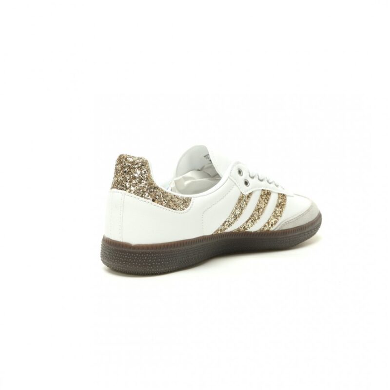 【AT15227】アディダスオリジナルスSamba OG シリーズ-ホワイトグレーゴールドスパンクル配色-ファッショナブルなファッションスニーカー | Adidas Samba