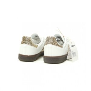 【AT15227】アディダスオリジナルスSamba OG シリーズ-ホワイトグレーゴールドスパンクル配色-ファッショナブルなファッションスニーカー | Adidas Samba