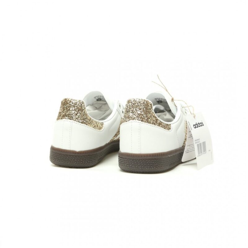 【AT15227】アディダスオリジナルスSamba OG シリーズ-ホワイトグレーゴールドスパンクル配色-ファッショナブルなファッションスニーカー | Adidas Samba
