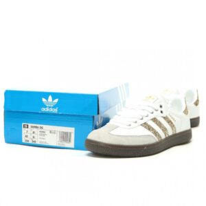 【AT15227】アディダスオリジナルスSamba OG シリーズ-ホワイトグレーゴールドスパンクル配色-ファッショナブルなファッションスニーカー | Adidas Samba