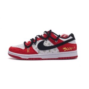 【AT1533】Louis Vuitton x Nike Nike Dunk Low Retro ナイキ ダンク ロー レトロ スニーカー 2024 新年モデル レッドシューズ レトロデザイン ダブルストラップ ルイ・ヴィトンコラボモデル