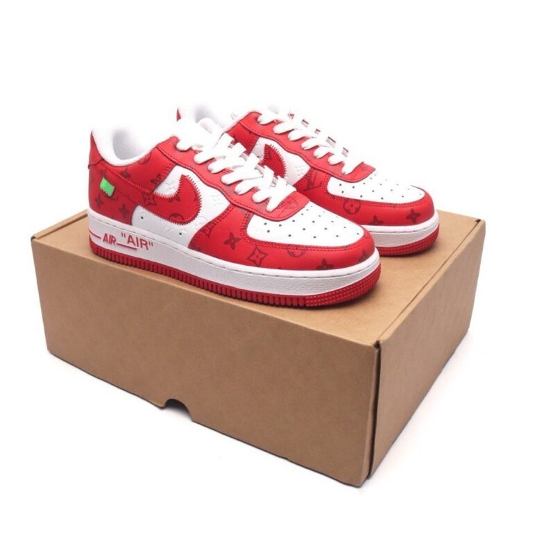 【AT1536】Louis Vuitton x Nike Air Force 1 Low ルイ・ヴィトン x ナイキ エア フォース 1 ロー コラボ ダンク AF1 ローカット 基本的でカジュアルな厚底ハイカットスニーカー