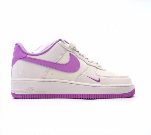 【AT1550】海外で限定販売！カスタムNIke Air Force 1 '07 Low “BAPEコラボ--淡い紫のキャンバス”エアフォース1 ローカット スニーカー カジュアルシューズ 折り返し縫い込み