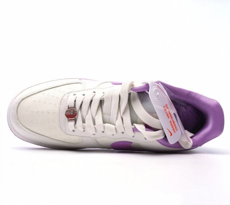 【AT1550】海外で限定販売！カスタムNIke Air Force 1 '07 Low “BAPEコラボ--淡い紫のキャンバス”エアフォース1 ローカット スニーカー カジュアルシューズ 折り返し縫い込み