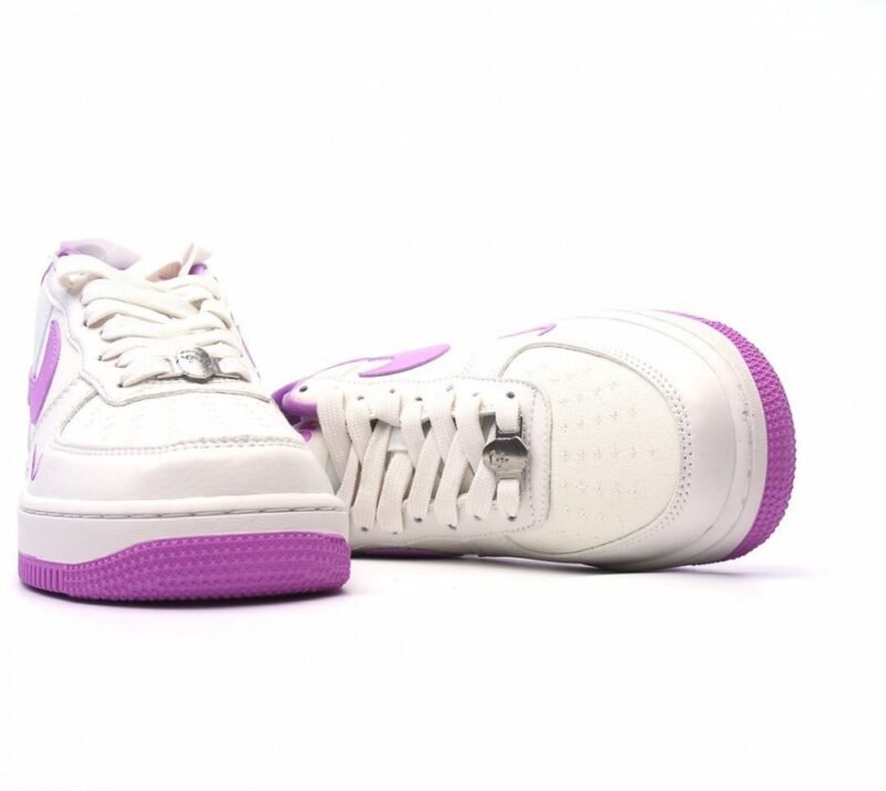 【AT1550】海外で限定販売！カスタムNIke Air Force 1 '07 Low “BAPEコラボ--淡い紫のキャンバス”エアフォース1 ローカット スニーカー カジュアルシューズ 折り返し縫い込み