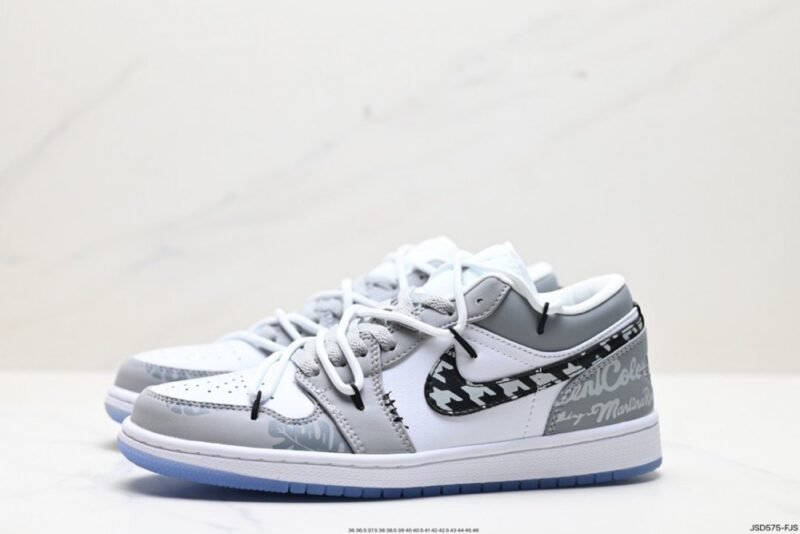 【AT1588】Off-White™のデコンストラクションのカスタム、Nike SB Dunk Low "Milk White/Pink/Smile" ダンクシリーズのローカットスケートボードスニーカー