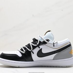 【AT1589】オリジナルの靴型をアップグレードし、柔らかいリッチグレイン牛革を使用した、Off-White™のディストーション風デザインを施したナイキAir Jordan 1 Low"Chinese Style"AJ1。内部にはエアクッションと耐摩耗性のあるラバーソールが内蔵されています。