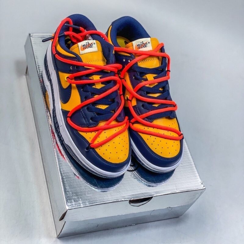 【AT1596】NikeナイキDunk SB x Off-White OWコラボレーションレースアップカップルローカットカジュアルファッション