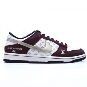 【AT2687】Nike Dunk Low Retro "DIY High-End Custom" LV ナイキNK ダンク ロー レトロ "DIY ハイエンド カスタマイズ" ローカット カジュアルスポーツシューズ。より良い視覚と足感体験、クリーン度、刺繍工芸、皮革の切り抜きがきれいで毛玉がない、完璧なディテール。