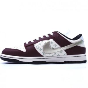【AT2687】Nike Dunk Low Retro "DIY High-End Custom" LV ナイキNK ダンク ロー レトロ "DIY ハイエンド カスタマイズ" ローカット カジュアルスポーツシューズ。より良い視覚と足感体験、クリーン度、刺繍工芸、皮革の切り抜きがきれいで毛玉がない、完璧なディテール。