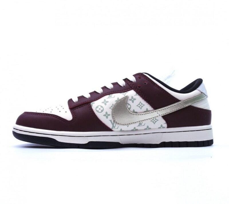 【AT2687】Nike Dunk Low Retro "DIY High-End Custom" LV ナイキNK ダンク ロー レトロ "DIY ハイエンド カスタマイズ" ローカット カジュアルスポーツシューズ。より良い視覚と足感体験、クリーン度、刺繍工芸、皮革の切り抜きがきれいで毛玉がない、完璧なディテール。