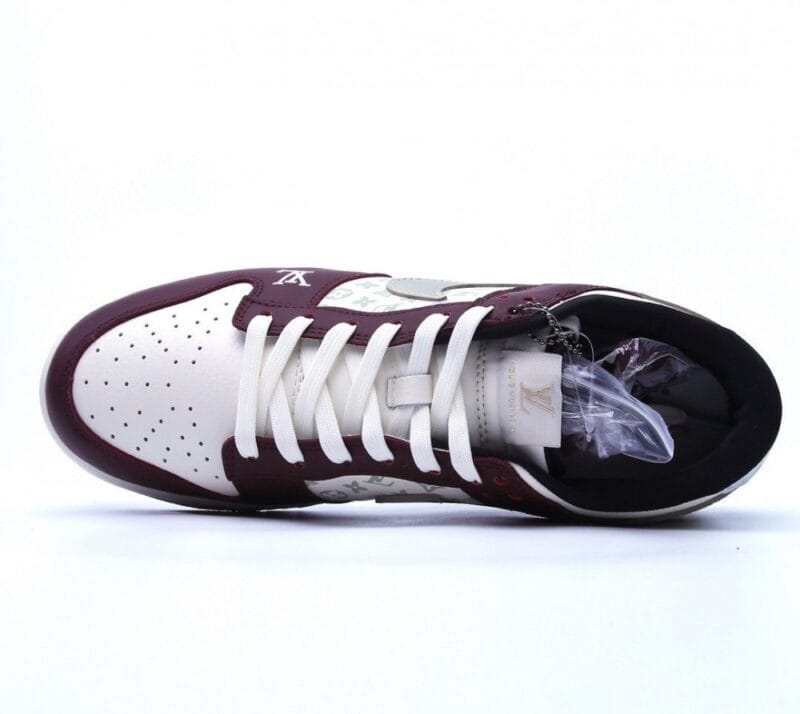 【AT2687】Nike Dunk Low Retro "DIY High-End Custom" LV ナイキNK ダンク ロー レトロ "DIY ハイエンド カスタマイズ" ローカット カジュアルスポーツシューズ。より良い視覚と足感体験、クリーン度、刺繍工芸、皮革の切り抜きがきれいで毛玉がない、完璧なディテール。