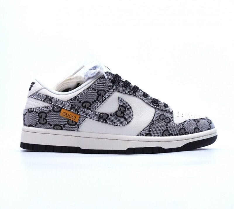 【AT2692】海外で限定販売！カスタムNike SB Dunk Low“GUCCIコラボ-クラシックプリント”周年高級仕様のローカットカジュアルスニーカー。カスタムボックス付き。