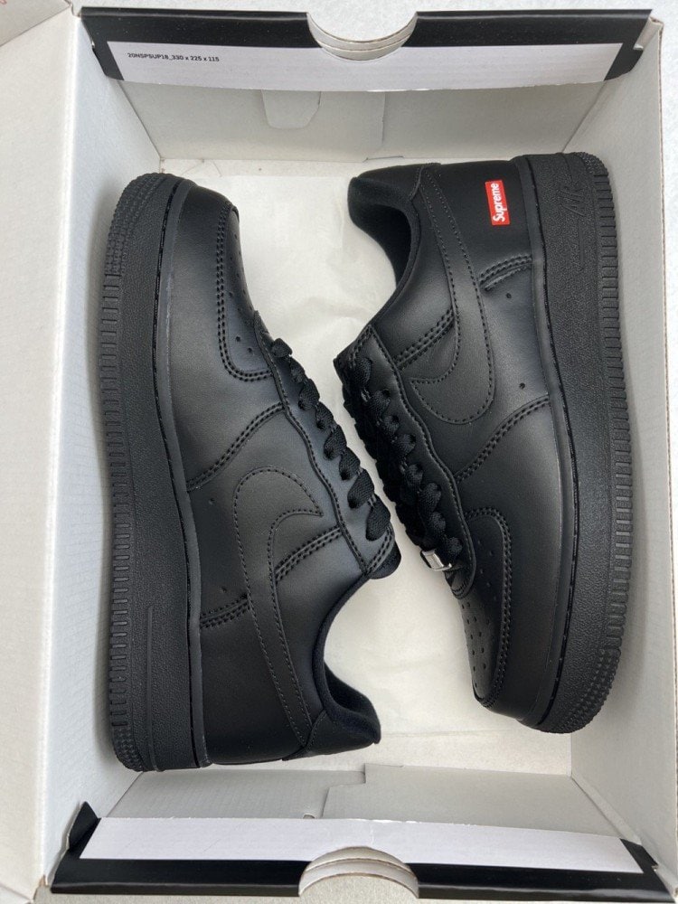 【AT2728】Nike Air Force 1 ‘07 Low "Supremeスケーターシリーズ-全ブラック" エアフォース1 ローカット スニーカー レジャーシューズ