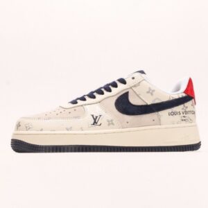 【AT2762】Nike Air Force 1 Low 07 x Louis Vuitton ナイキ エア フォース 1 ロー 07 x ルイ・ヴィトン ホワイト ブルー レッド プリント エア フォース 1 ロー ユニバーサル カジュアル スポーツ スニーカー