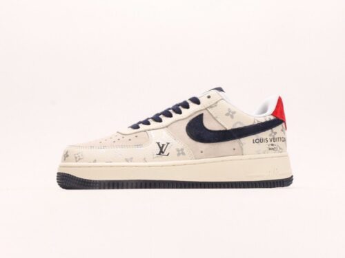 【AT2762】Nike Air Force 1 Low 07 x Louis Vuitton ナイキ エア フォース 1 ロー 07 x ルイ・ヴィトン ホワイト ブルー レッド プリント エア フォース 1 ロー ユニバーサル カジュアル スポーツ スニーカー
