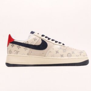 【AT2762】Nike Air Force 1 Low 07 x Louis Vuitton ナイキ エア フォース 1 ロー 07 x ルイ・ヴィトン ホワイト ブルー レッド プリント エア フォース 1 ロー ユニバーサル カジュアル スポーツ スニーカー