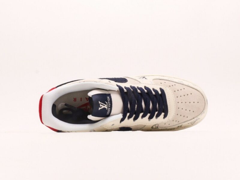 【AT2762】Nike Air Force 1 Low 07 x Louis Vuitton ナイキ エア フォース 1 ロー 07 x ルイ・ヴィトン ホワイト ブルー レッド プリント エア フォース 1 ロー ユニバーサル カジュアル スポーツ スニーカー