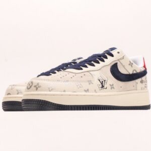 【AT2762】Nike Air Force 1 Low 07 x Louis Vuitton ナイキ エア フォース 1 ロー 07 x ルイ・ヴィトン ホワイト ブルー レッド プリント エア フォース 1 ロー ユニバーサル カジュアル スポーツ スニーカー