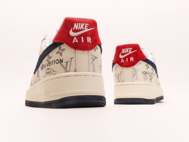 【AT2762】Nike Air Force 1 Low 07 x Louis Vuitton ナイキ エア フォース 1 ロー 07 x ルイ・ヴィトン ホワイト ブルー レッド プリント エア フォース 1 ロー ユニバーサル カジュアル スポーツ スニーカー