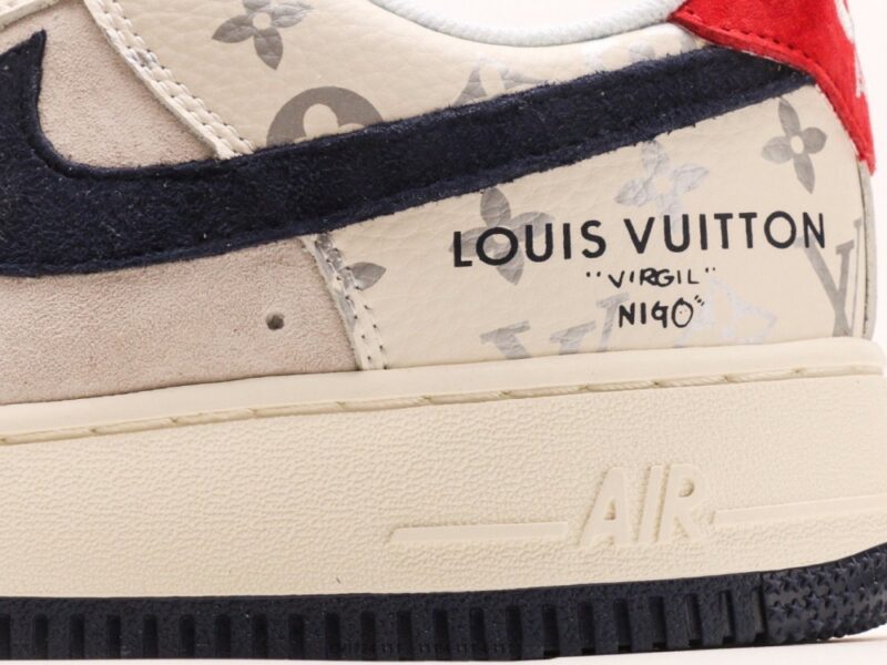【AT2762】Nike Air Force 1 Low 07 x Louis Vuitton ナイキ エア フォース 1 ロー 07 x ルイ・ヴィトン ホワイト ブルー レッド プリント エア フォース 1 ロー ユニバーサル カジュアル スポーツ スニーカー