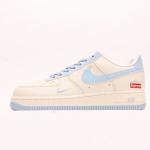 【AT2777】Supreme x Nike ストーンアイランド x Nike Nike Air Force 1'07 Low Supreme 石島コラボ-スカイブルー エアフォース1ローローカットカジュアルスニーカー