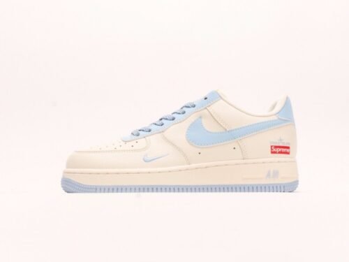 【AT2777】Supreme x Nike ストーンアイランド x Nike Nike Air Force 1'07 Low Supreme 石島コラボ-スカイブルー エアフォース1ローローカットカジュアルスニーカー