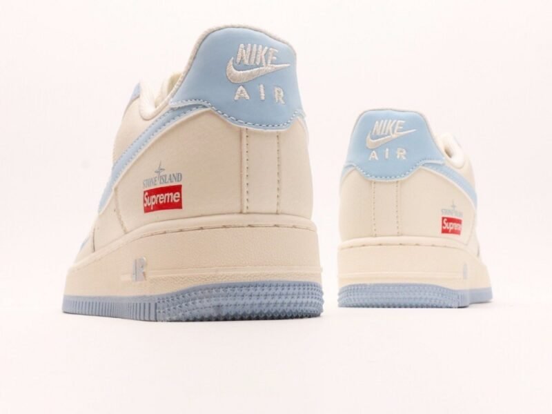 【AT2777】Supreme x Nike ストーンアイランド x Nike Nike Air Force 1'07 Low Supreme 石島コラボ-スカイブルー エアフォース1ローローカットカジュアルスニーカー