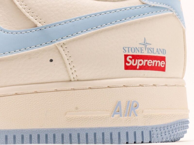 【AT2777】Supreme x Nike ストーンアイランド x Nike Nike Air Force 1'07 Low Supreme 石島コラボ-スカイブルー エアフォース1ローローカットカジュアルスニーカー