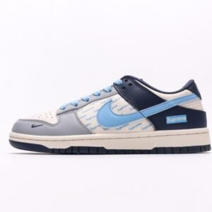 【AT2938】Nike SB Dunk Low Supremeコラボ - 英語のグレーブルー　アニバーサリーハイエンドカスタム　ローライズカジュアルスニーカー