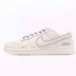 【AT2940】Nike SB Dunk Low x Supremeのコラボレーション - ホワイトグレーのスウッシュアニバーサリーハイエンドカスタムローカットカジュアルスニーカー