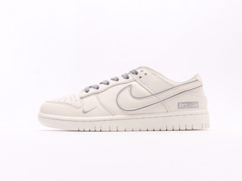 【AT2940】Nike SB Dunk Low x Supremeのコラボレーション - ホワイトグレーのスウッシュアニバーサリーハイエンドカスタムローカットカジュアルスニーカー