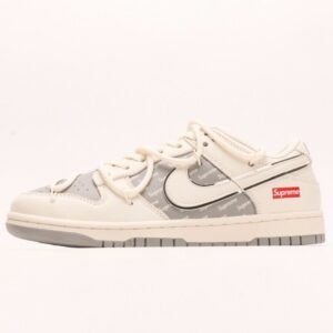 【AT2943】Nike SB Dunk Low x Supremeとのコラボレーション-白銀キツネ刻印アニバーサリーハイエンドカスタマイズローカットカジュアルスニーカー