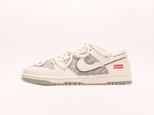 【AT2943】Nike SB Dunk Low x Supremeとのコラボレーション-白銀キツネ刻印アニバーサリーハイエンドカスタマイズローカットカジュアルスニーカー
