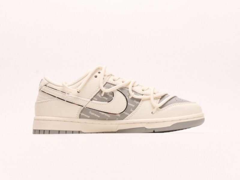 【AT2943】Nike SB Dunk Low x Supremeとのコラボレーション-白銀キツネ刻印アニバーサリーハイエンドカスタマイズローカットカジュアルスニーカー