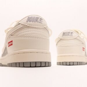 【AT2943】Nike SB Dunk Low x Supremeとのコラボレーション-白銀キツネ刻印アニバーサリーハイエンドカスタマイズローカットカジュアルスニーカー
