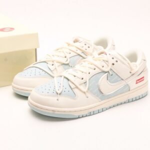【AT2957】Nike SB Dunk Low Supremeコラボ-アイスブルーの刻印付き、記念日用のハイエンドカスタムローカットカジュアルスニーカー