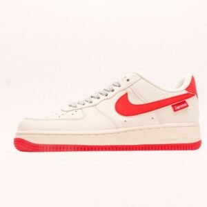 【AT2960】Nike Air Force 1 Low 07 x Supreme ホワイトレッドフルスカイスター ピュアロープロファイルのエアフォースワン フルレングスのハニカムエアクッション内蔵