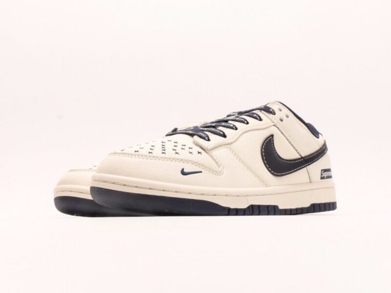【AT2962】Nike SB Dunk Low Supremeコラボ-ネイビーキャンバス 記念のハイエンドカスタム ローカットカジュアルスニーカー