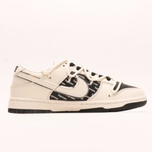 【AT2963】Nike SB Dunk Low Supremeコラボ- ホワイトブラック刻印 アニバーサリー上質カスタム ローカットカジュアルスニーカー