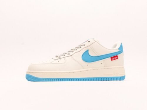 【AT2964】Supreme x Nk Air Force 1'07 Lowコラボレーション湖水青色エアフォース1ローカットカジュアルスニーカー