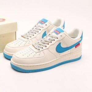 【AT2964】Supreme x Nk Air Force 1'07 Lowコラボレーション湖水青色エアフォース1ローカットカジュアルスニーカー
