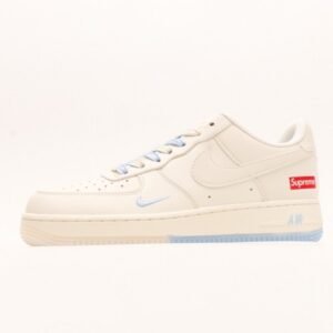 【AT2967】Nike x Supreme Nike Air Force 1'07 Low Supremeコラボ-ホワイトブルーツートン エアフォース1ローウェアラブルカジュアルシューズ