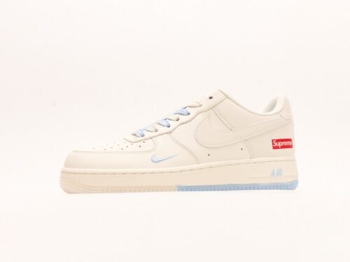 【AT2967】Nike x Supreme Nike Air Force 1'07 Low Supremeコラボ-ホワイトブルーツートン エアフォース1ローウェアラブルカジュアルシューズ