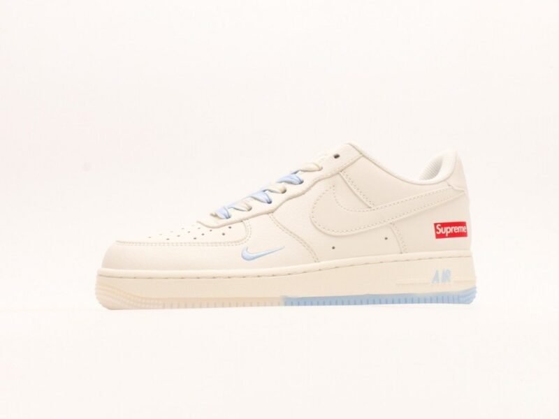 【AT2967】Nike x Supreme Nike Air Force 1'07 Low Supremeコラボ-ホワイトブルーツートン エアフォース1ローウェアラブルカジュアルシューズ