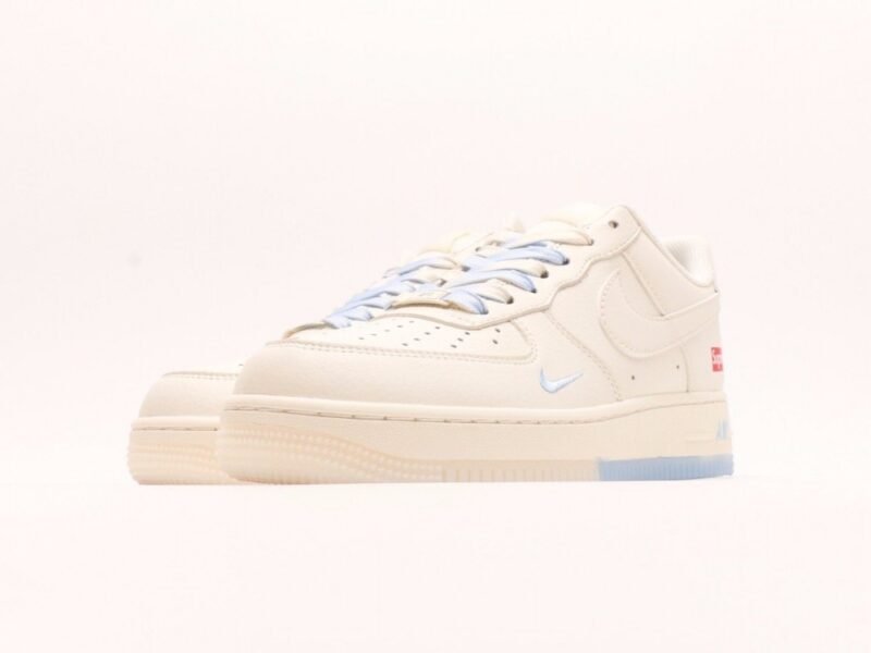 【AT2967】Nike x Supreme Nike Air Force 1'07 Low Supremeコラボ-ホワイトブルーツートン エアフォース1ローウェアラブルカジュアルシューズ