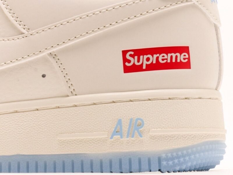 【AT2967】Nike x Supreme Nike Air Force 1'07 Low Supremeコラボ-ホワイトブルーツートン エアフォース1ローウェアラブルカジュアルシューズ