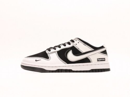 【AT2973】Nike x Supreme Nike SB Dunk Low Supremeコラボ- 反転ブラックホワイトチェック アニバーサリーハイエンドカスタム ローカットカジュアルスニーカー